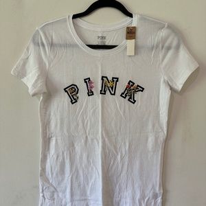 Pink Victoria's Secret T-Shirt - White XS